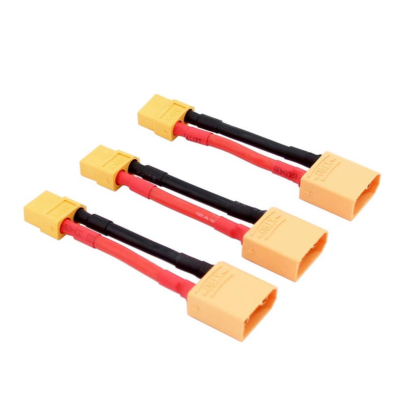 OliYin 3pcs XT90 Male to XT60 Female Connector Converter Adaptor with 12awg 1.96inch 5cm Cable(Pack of 3) - Image 1